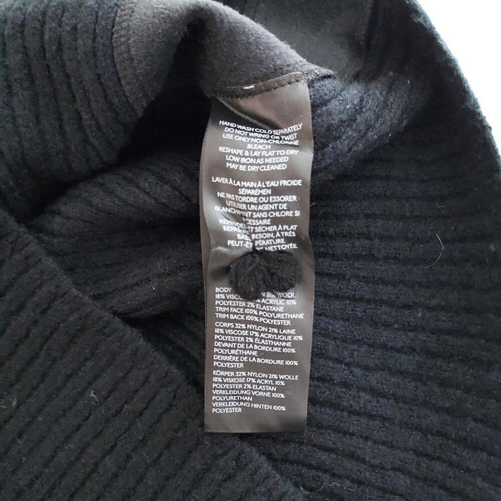 Anthropologie Pilcro Faux Leather Trimmed Zip Duster Cardigan Sweater Size Small - Picture 6 of 12
